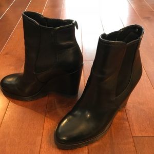 Michael Kors Wedge Heel Boots Genuine Leather
